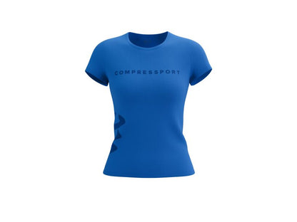 COMPRESSPORT Women's Logo SS Tshirt - Coast/Estate Blue