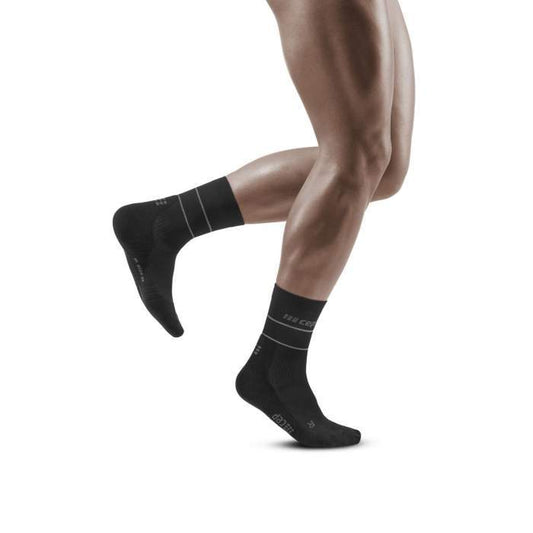 CEP Men's Reflective Mid Cut Socks - Black