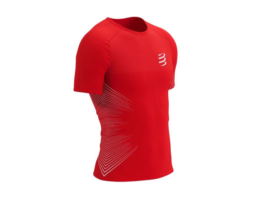 Compessport Men's Performance SS Tshirt - High Risk Red/White