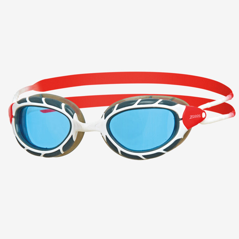 ZOGGS Predator - White/Red - Tinted Blue Lens - Regular