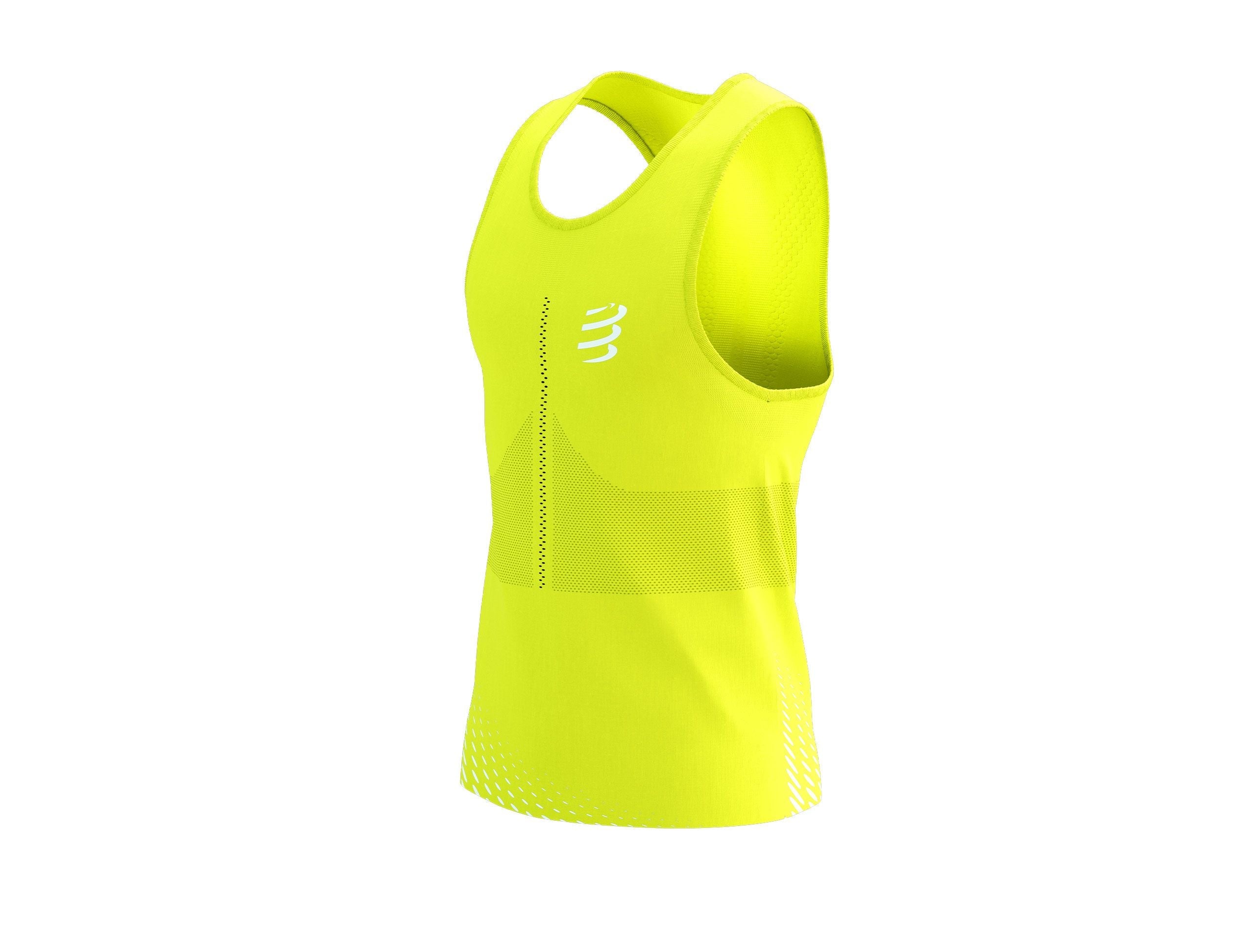 Compressport Men's Pro Racing Singlet - Evening Primrose/White