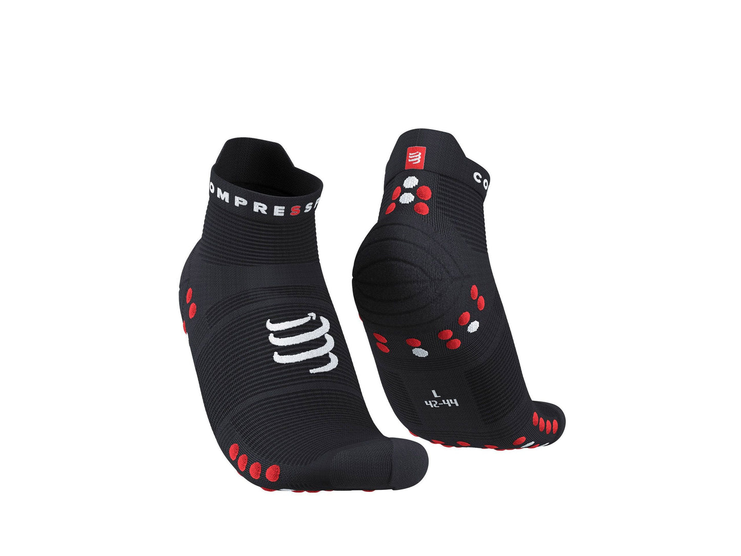 Compressport Unisex's Pro Racing Socks v4.0 Run Low - Black/Red