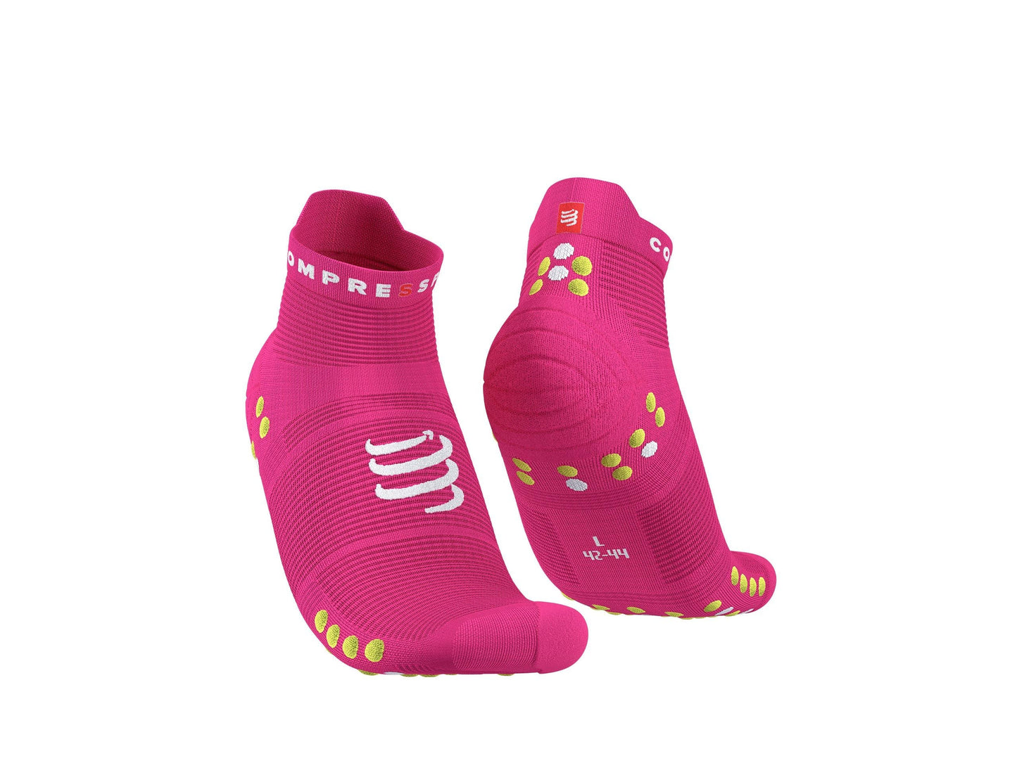 Compressport Unisex's Pro Racing Socks v4.0 Run Low - Fluo Pink/Primerose