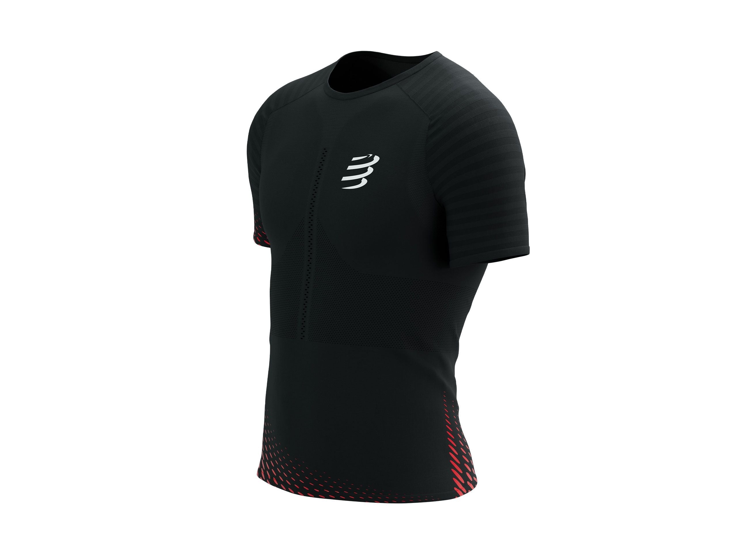 Compressport Men's Racing SS Tshirt - Black/High Risk Red