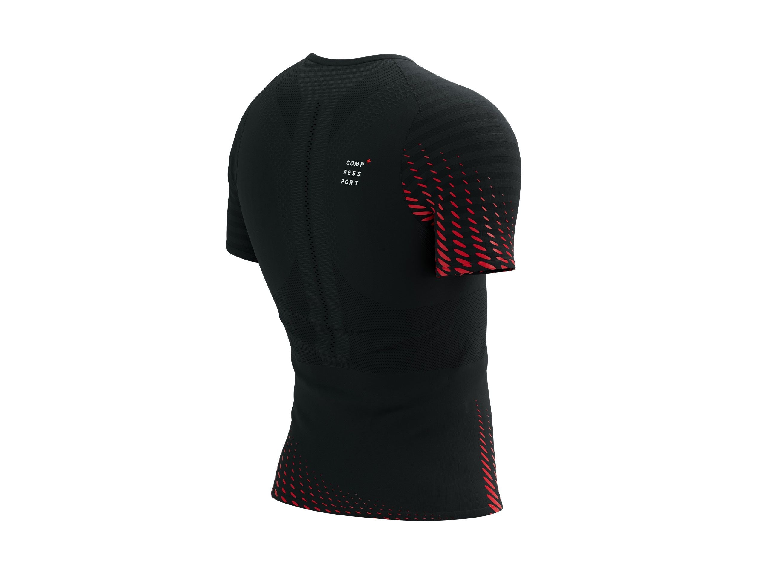 Compressport Men's Racing SS Tshirt - Black/High Risk Red