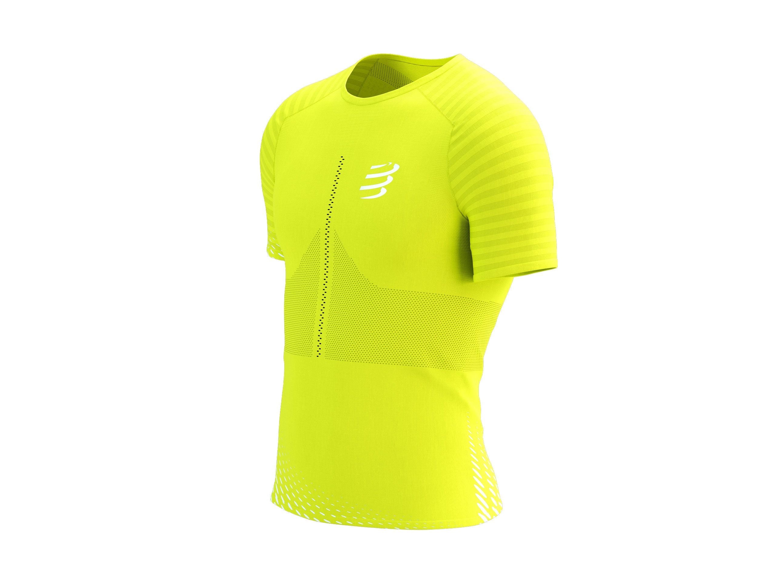 Compressport Men's Racing SS Tshirt - Evening Primrose/White