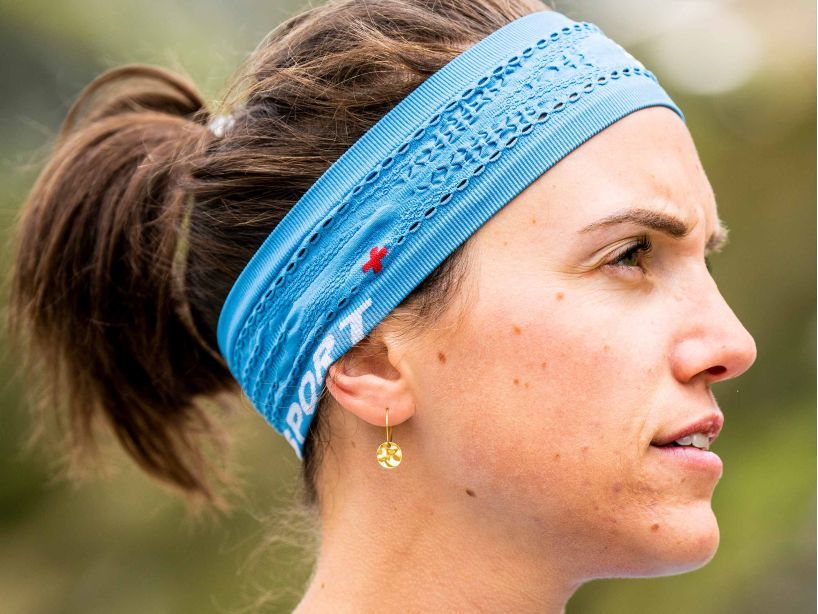 Compressport Unisex Thin Headband ON/OFF Pacific Blue - CU00010B_539_0TU