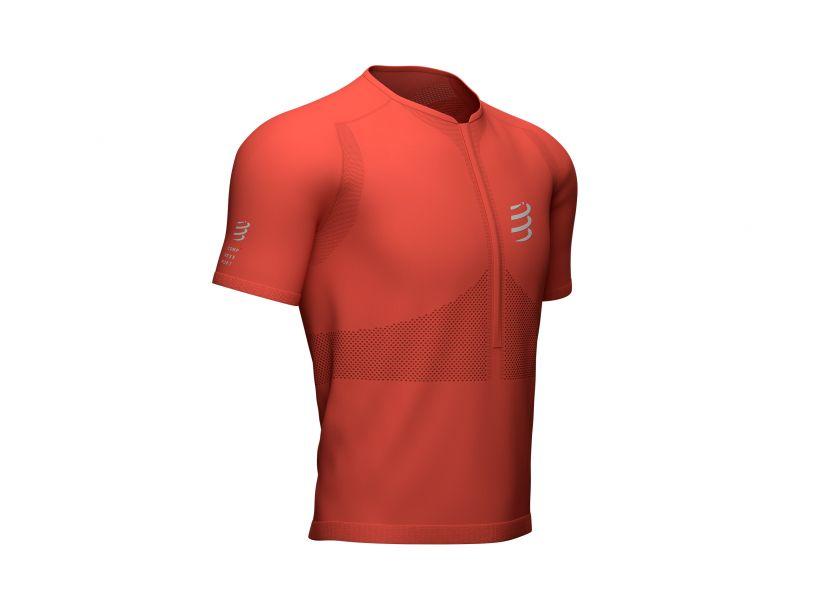 Compressport Men's Trail Half-Zip Fitted SS Top:Red Clay - AM00003B_305