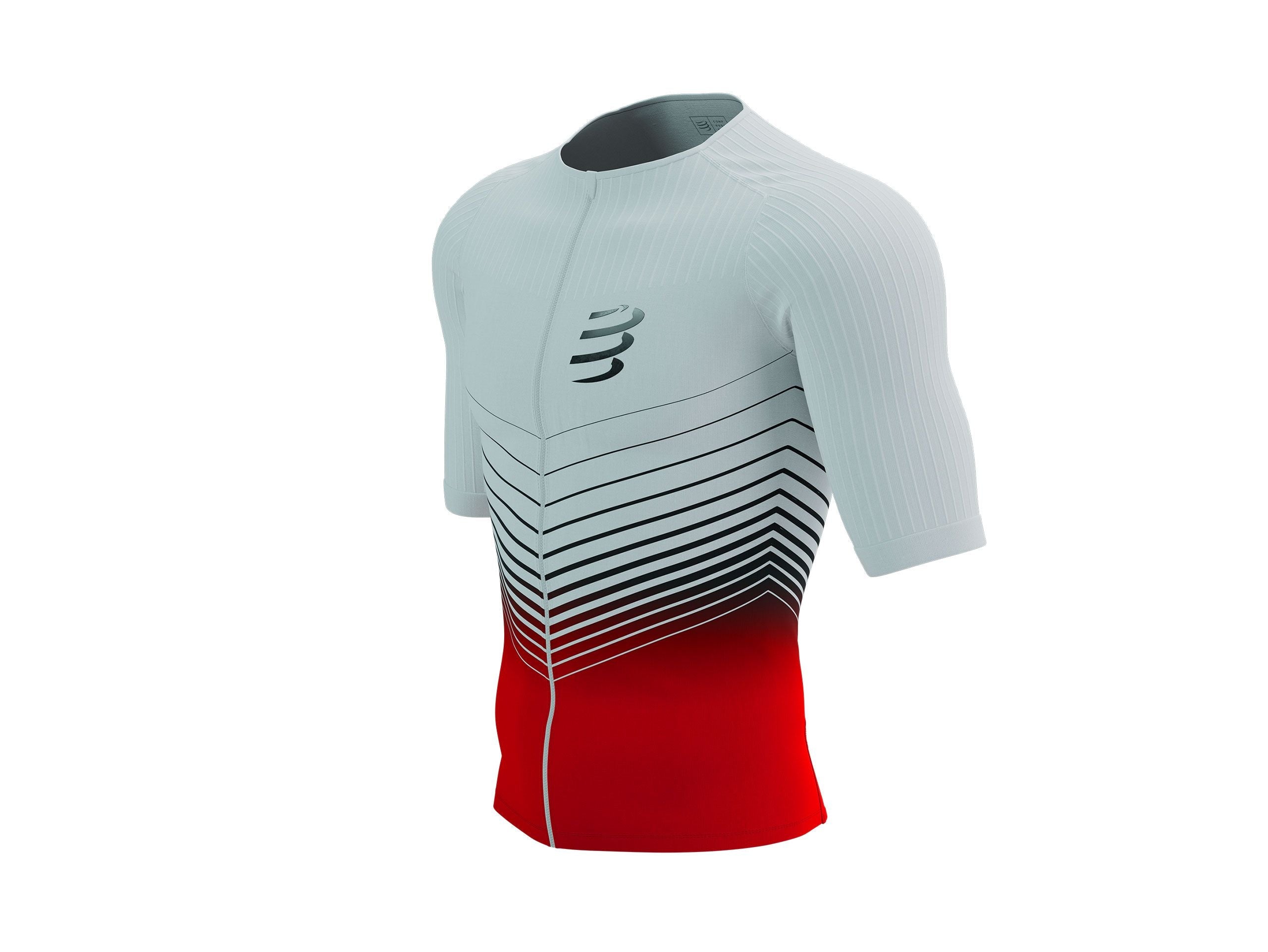 Compressport Men's Tri Postural Aero SS Top - White/Red