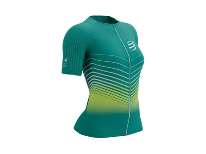 Compressport Women's Tri Postural Aero SS Top - Columbia/Evening Primrose