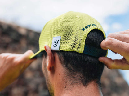 Compressport Unisex's Trucker Cap - Evening Primrose/Estate Blue