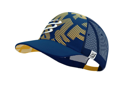 Compressport Unisex's Trucker Cap - Estate Blue/Citrus