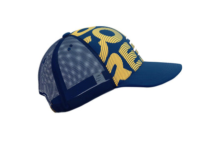 Compressport Unisex's Trucker Cap - Estate Blue/Citrus